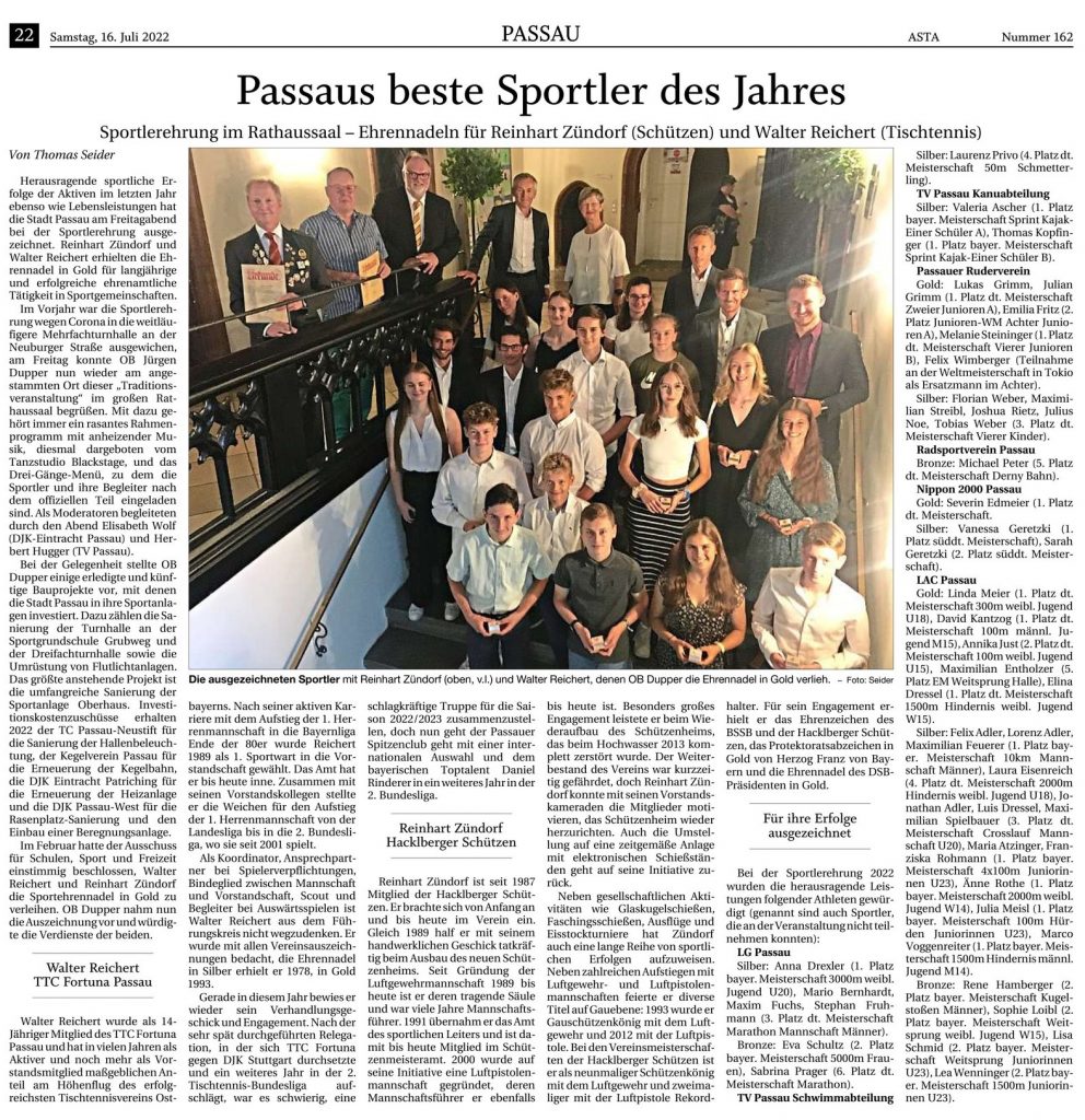Sportlerehrung 2022